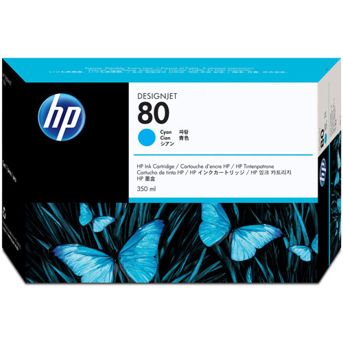 Hewlett Packard No. 80 Inkjet Cartridge 350ml Cyan