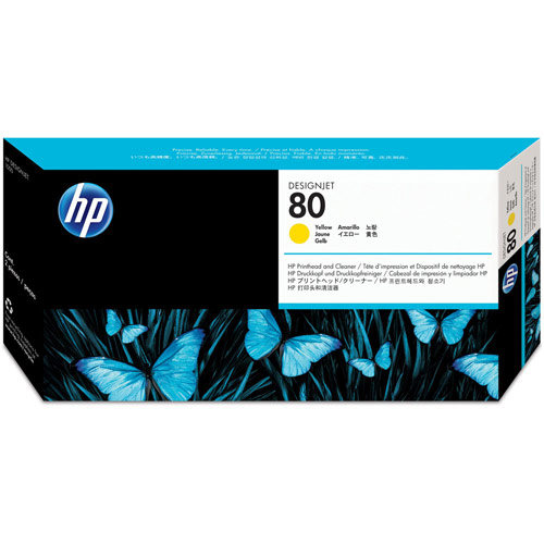 Hewlett Packard No. 80 Inkjet Printhead and Cleaner Yellow