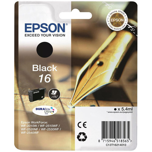 Epson 16 Inkjet Cartridge Pen & Crossword Page Life 175pp Black