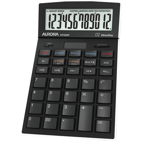 Aurora Calculator Desktop Multifunction 12 Digit 4 Key Memory 174x104x35mm