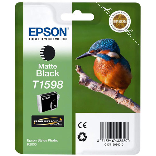 Epson T1598 Inkjet Cartridge Kingfisher 17ml Matte Black Ultra Chrome