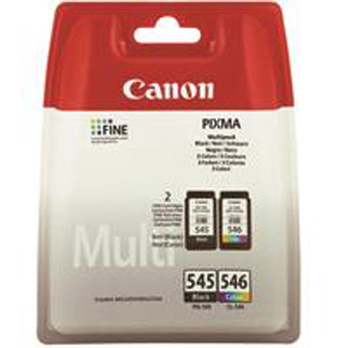 Canon PG545 & CL546 Inkjet Cartridge Page Life 180pp Black & Colour