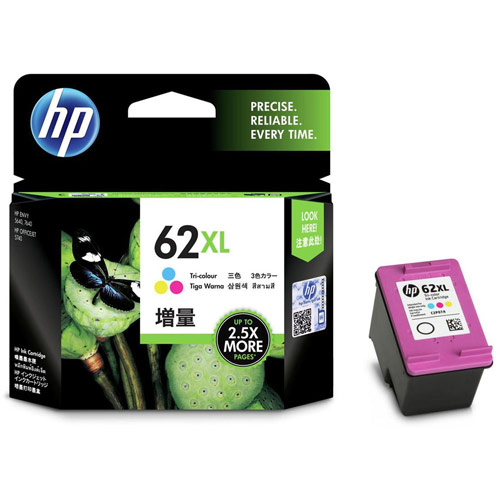Hewlett Packard No. 62XL Inkjet Cartridge Tri Colour