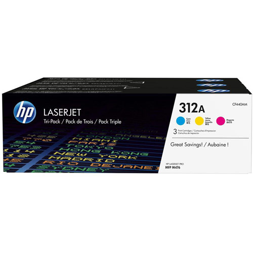 Hewlett Packard 312A LaserJet Toner Cartridges Page Life 2700pp C/M/Y