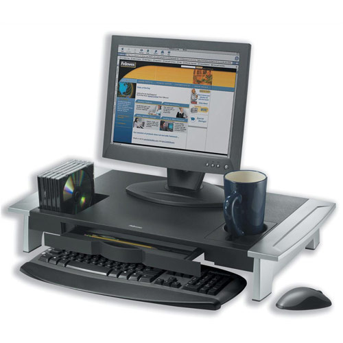 Fellowes Office Suites Monitor Riser Large Height-adjustable with Storage Tray 22kg Load