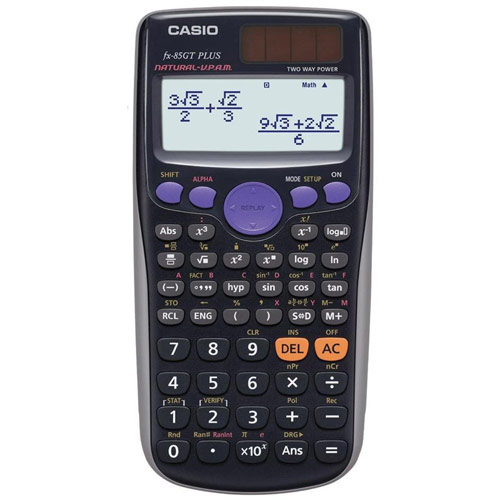 Casio Calculator Scientific Solar and Battery TwinLine Natural Textbook Display 10+2 Digit
