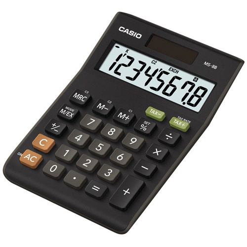 Casio Calculator Desktop Battery/Solar-power 8 Digit 3 Key Memory 103x137x31mm Black