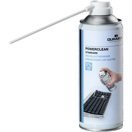 Durable Powerclean Standard Air Duster Gas Cleaner Flammable 400ml