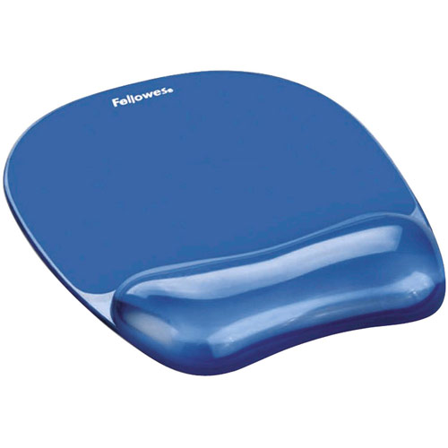 Fellowes Crystal Mouse Mat Pad with Wrist Rest Gel Blue