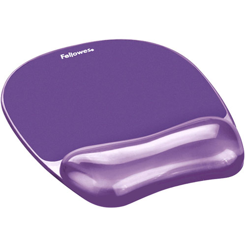 Fellowes Crystal Mouse Mat Pad with Wrist Rest Gel Purple