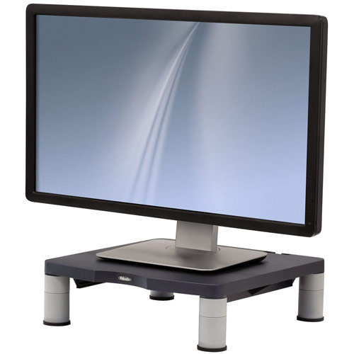 Fellowes Standard Monitor Riser 17in CRT 21in TFT Capacity 27kg 3 Heights 51-102mm Graphite