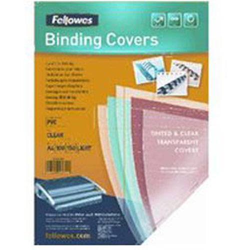 Fellowes Transparent Coloured Covers - Medium Weight PVC Coloured Covers A4