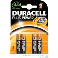 Duracell Plus Power Battery Alkaline AAA Size 1.5V