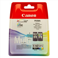 Canon PG-510/CL-511 Inkjet Cartridge Page Life 220 Black 224 Colour