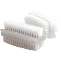 Nail Brush Double Sided Plastic White [Pack 2]