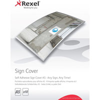 Rexel 2104250 Signmaker Self Adhesive Sign Covers A5 Pack of 10