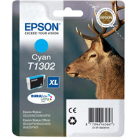 Epson T1302 Inkjet Cartridge DURABrite Stag XL Capacity 10.1ml Cyan