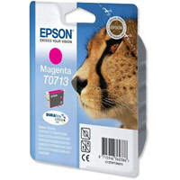Epson T0713 Inkjet Cartridge DURABrite Cheetah Page Life 250-350pp Magenta