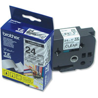 Brother P-touch TZE Label Tape 24mmx8m Black on Clear