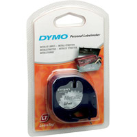 Dymo LetraTag Tape Metallic 12mmx4m Metallic Silver