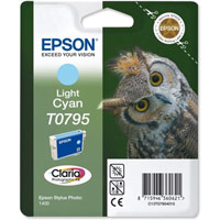 Epson T0795 Inkjet Cartridge Claria Owl 51g Page Life 540-660pp Light Cyan
