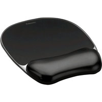 Fellowes Crystal Mouse Mat Pad with Wrist Rest Gel Black