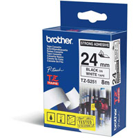 Brother TZES251 Black on White 24mm strong adhesive tape