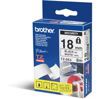 Brother TZESE4  18mm black on white tamper proof Security Tape