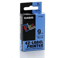 Casio XR-9BU Black on Blue 9mm tape